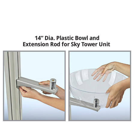 Azar Displays 14" Diameter Bowl Bin and Extension Arm for Sky Tower Unit 300272